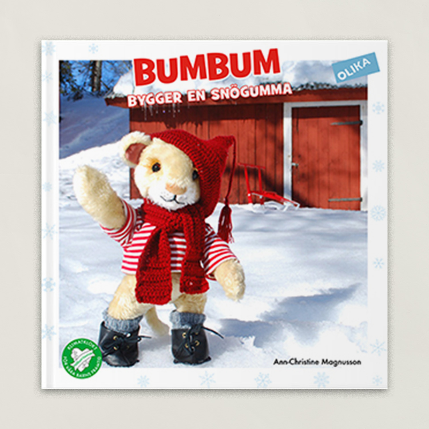 bumbum bygger en snögubbe